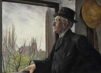 Ring Laurits Andersen View From Sankt Jorgensbjerg In Roskilde With An Old Man Looking Out The Window canvas print