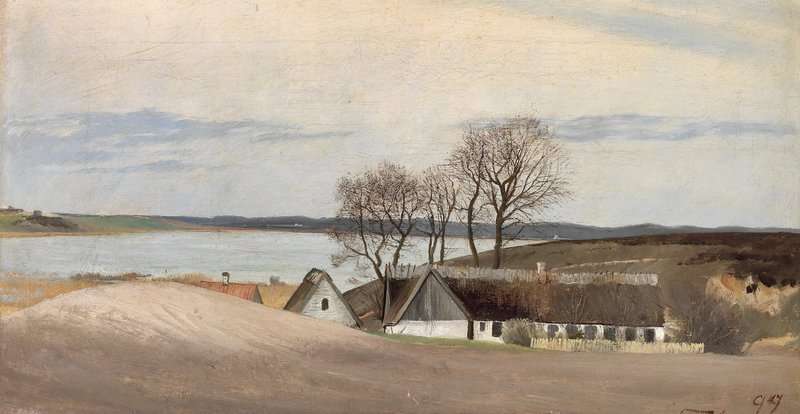 Ring Laurits Andersen View Of Arreso. Early Spring. An Overcast Day canvas print