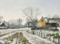Ring Ole A Winter Day In A Village canvas print