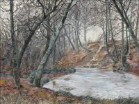 Ring Ole Landscape With Bare Trees Around A Forest Lake 1932 canvas print