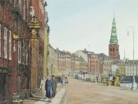 Ring Ole Nybrogade In Copenhagen With The House Of The Timber S Guild In The Foreground canvas print