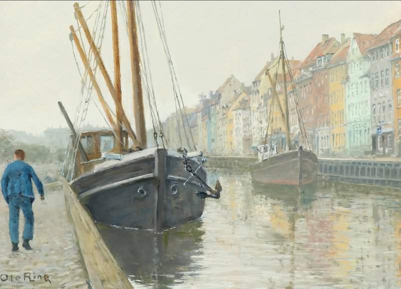 Ring Ole Scenery From Nyhavn In Copenhagen canvas print