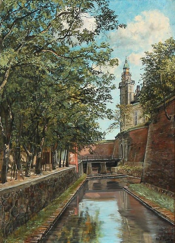 Ring Ole Summer Day At The Moat Of Kronborg 1931 canvas print