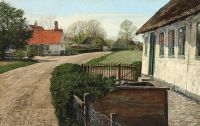 Ring Ole View From A Street In The Village Haraldsted canvas print
