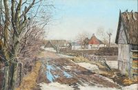 Ring Ole View From A Village In Winter 1949 canvas print