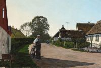 Ring Ole View From A Village Street In Ronnede canvas print