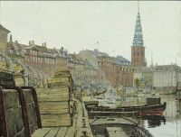 Ring Ole View From Copenhagen With Gl. Strand And Nikolaj Church S Tower In The Background canvas print