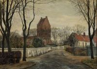Ring Ole View Towards Sct. Nicolai Church In Koge 1931 canvas print