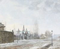 Ring Ole Winter Scene From Copenhagen With Rosenborg Castle Seen From Ostervoldgade canvas print