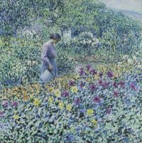 Ritman Louis Woman With Watering Can canvas print