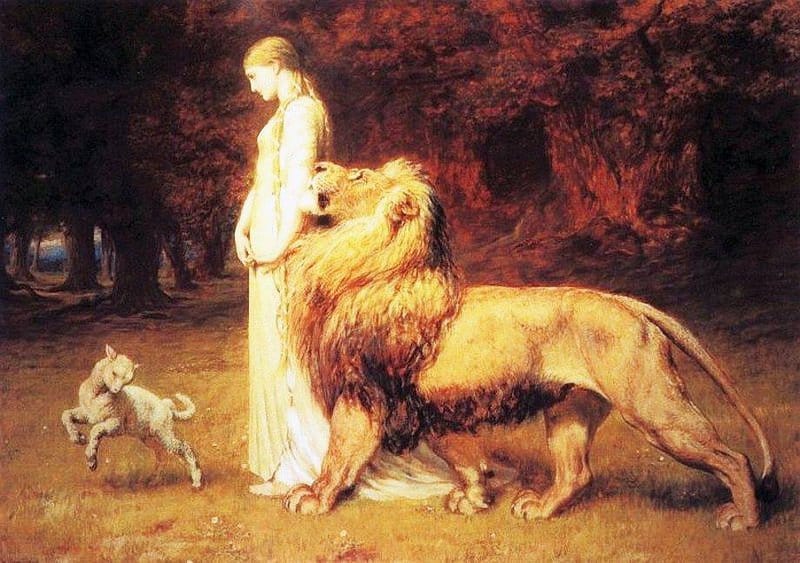 Riviere Briton Una And The Lion From Spenser S Faerie Queene 1880 canvas print