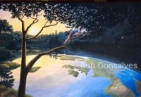 Rob Gonsalves Climbing Trees canvas print