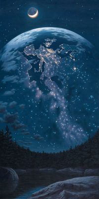 Cuadro de lienzo Luces nocturnas de Rob Gonsalves
