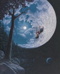 Rob Gonsalves Over The Moon canvas print