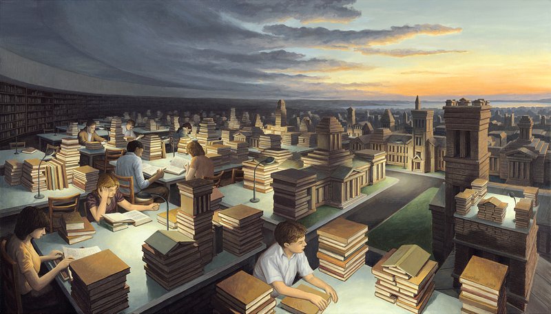 Rob Gonsalves Towers Of Knowledge canvas print