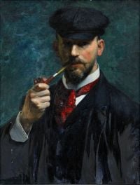 Robert Thegerstrom Self-portrait With Pipe