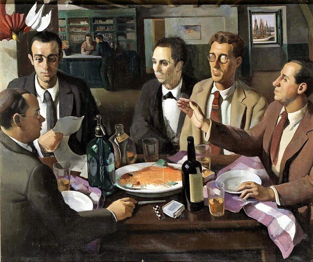 Tableaux sur toile, reproduction de Roberto Fernandez Balbuena Mesa De Cafe - Cafe Table - 1927