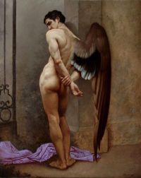 Roberto Ferri L Angelo Della Morte O L Attesa - The Angel Of Death Or Waiting canvas print