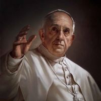 Roberto Ferri portret van paus Franciscus