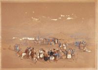 Roberts David Encampement Of Pilgrims At Jericho 1839 canvas print