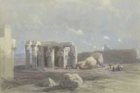 روبرتس ديفيد شظايا تمثال ضخم في ممنونيوم طيبة 1838