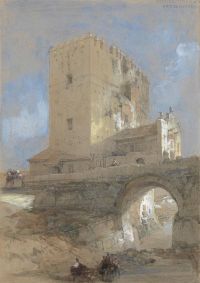Roberts David Moorish Tower On The Bridge Of Cordoba canvas print