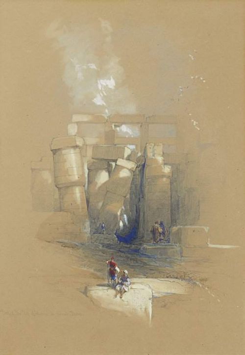Roberts David Part Of The Hall Of Columns At Karnak Thebes Egypt 1838 canvas print