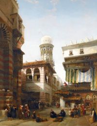 Roberts David The Bazaar Of The Coppersmiths Cairo 1842 canvas print