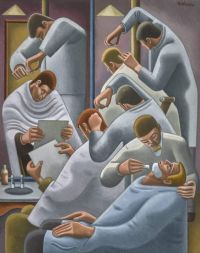 Roberts William The Barber S Shop Ca. 1946 canvas print