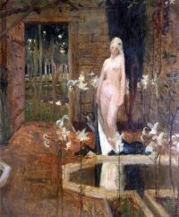 Robinson Frederick Cayley Female Nude In A Garden Ca. 1890 95