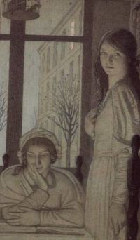 Robinson Frederick Cayley Interior   Evening 1915 canvas print