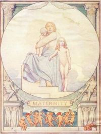 Robinson Frederick Cayley Motherhood Enthroned 1911 canvas print