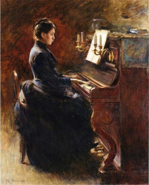 Robinson Theodore Girl At Piano Ca. 1887 canvas print