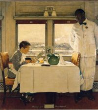Rockwell Boy In A Dining Car by Canva Art Paint
