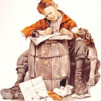 Rockwell Little Boy Writing A Letter