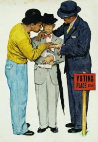 Rockwell Norman America en las urnas tiene un cigarro Junius. Cuadro Ahora... 1944