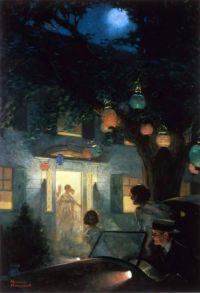 Rockwell Norman y el símbolo de bienvenida es la luz 1920 impresión de lienzo