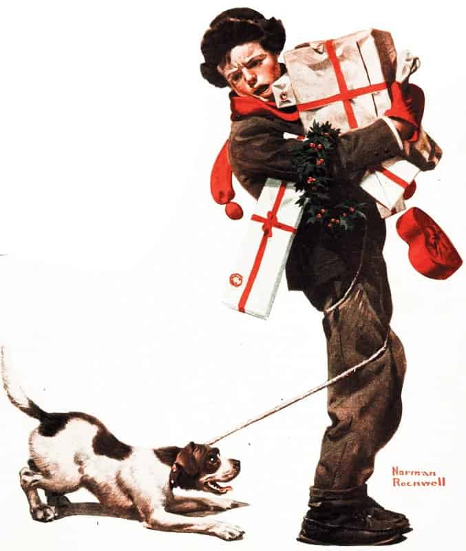 Rockwell Norman Christmas Packages 1920 canvas print