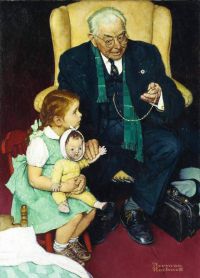 Lienzo Rockwell Norman Doctor y muñeca 1942