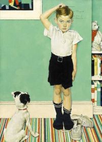 Rockwell Norman He S Going To Be Taller Than Dad 1939