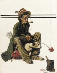 ロックウェル ノーマン ホーボーと犬