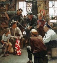 Rockwell Norman Homecoming Marine 1945 canvas print