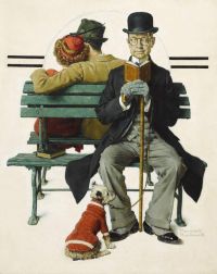 Rockwell Norman Overheard Lovers 1936 impresión de lienzo