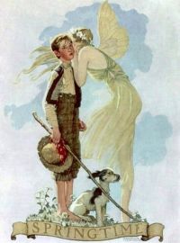 Rockwell Norman Spring Spirit With Boy canvas print