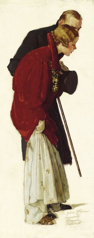 Rockwell Norman Studies For Couple With Milkman Ca. 1935 canvas print