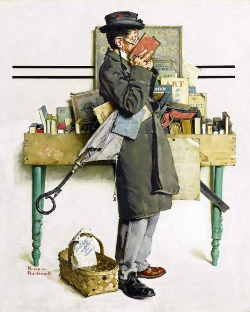Rockwell Norman The Bookworm canvas print
