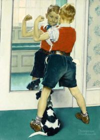 Lienzo Rockwell Norman El Musculoso 1941