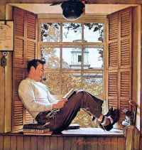 Rockwell Norman Willie Gillis en la universidad 1946 impresión de lienzo