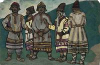 Roerich Nicholas Konstantinovich Kostümdesign für Igor Strawinsky S Le Sacre Du Printemps Ca. Leinwanddruck von 1930