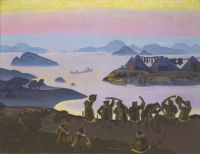 Roerich Nicholas Konstantinovich Der Ruf der Sonne 1919 Leinwanddruck